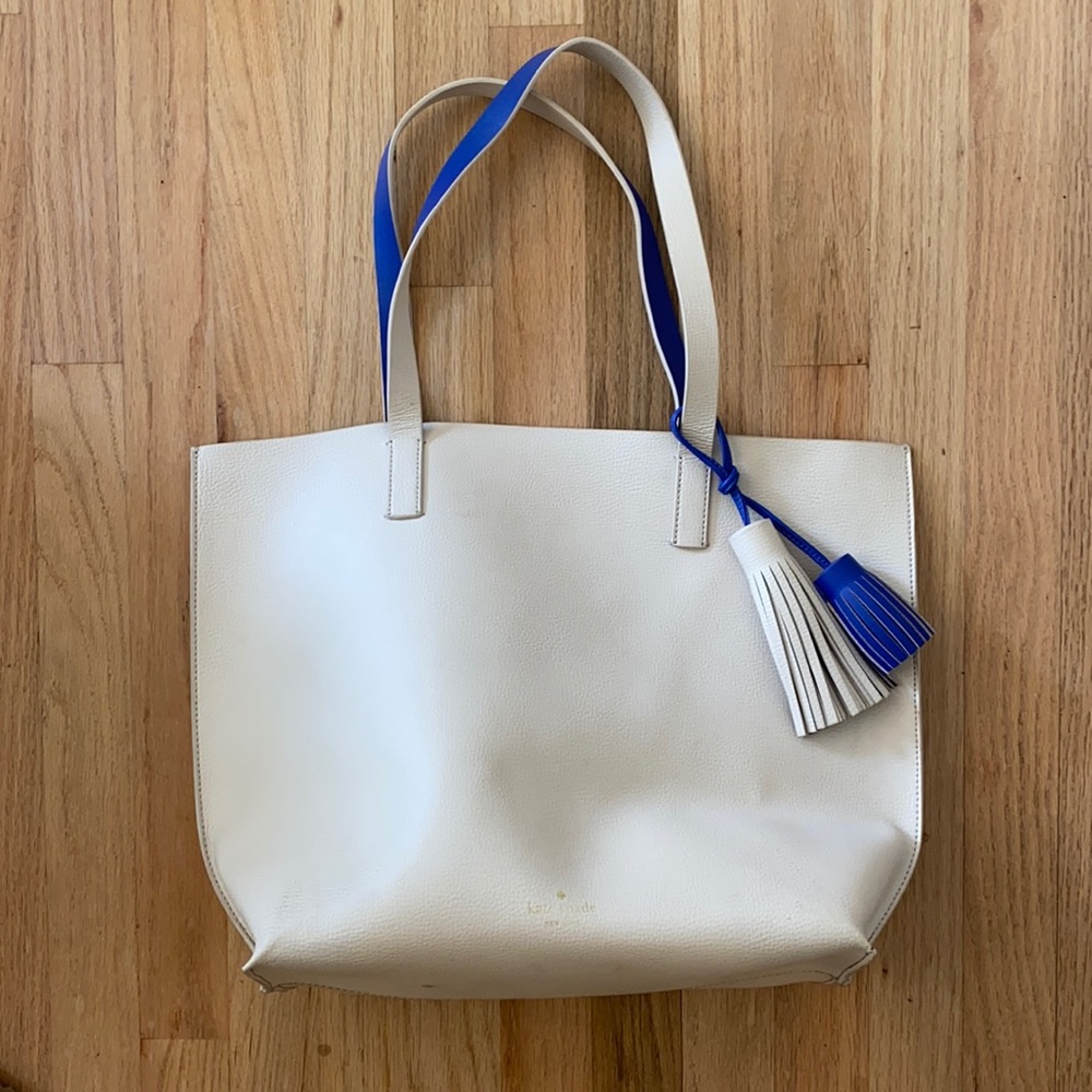 Kate spade cream and blue tote